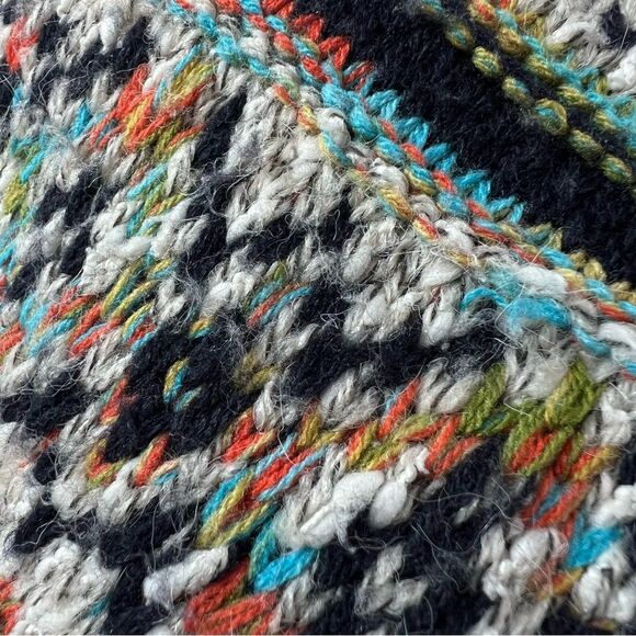 RAGA Boho Southwestern Hooded Cream Multi Color Duster Sweater Size M - Picture 8 of 11